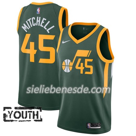 Kinder NBA Utah Jazz Trikot Donovan Mitchell 45 2018-19 Nike Grün Swingman